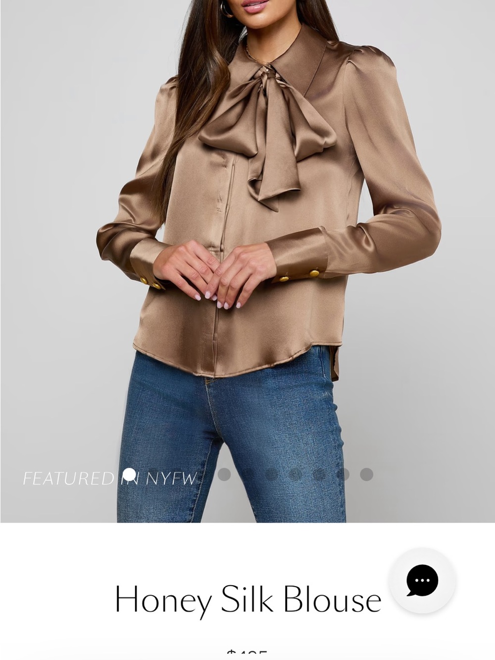 L’Agence Honey Tie Silk Charmeuse Blouse.